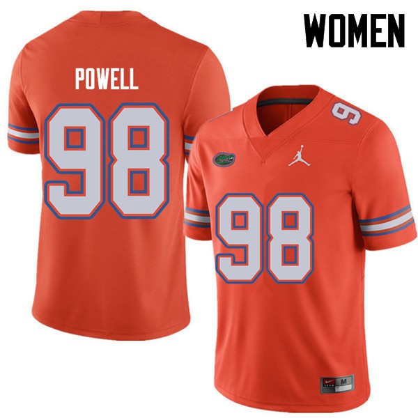 Jordan Brand Women #98 Jorge Powell Florida Gators College Football Jersey Orange